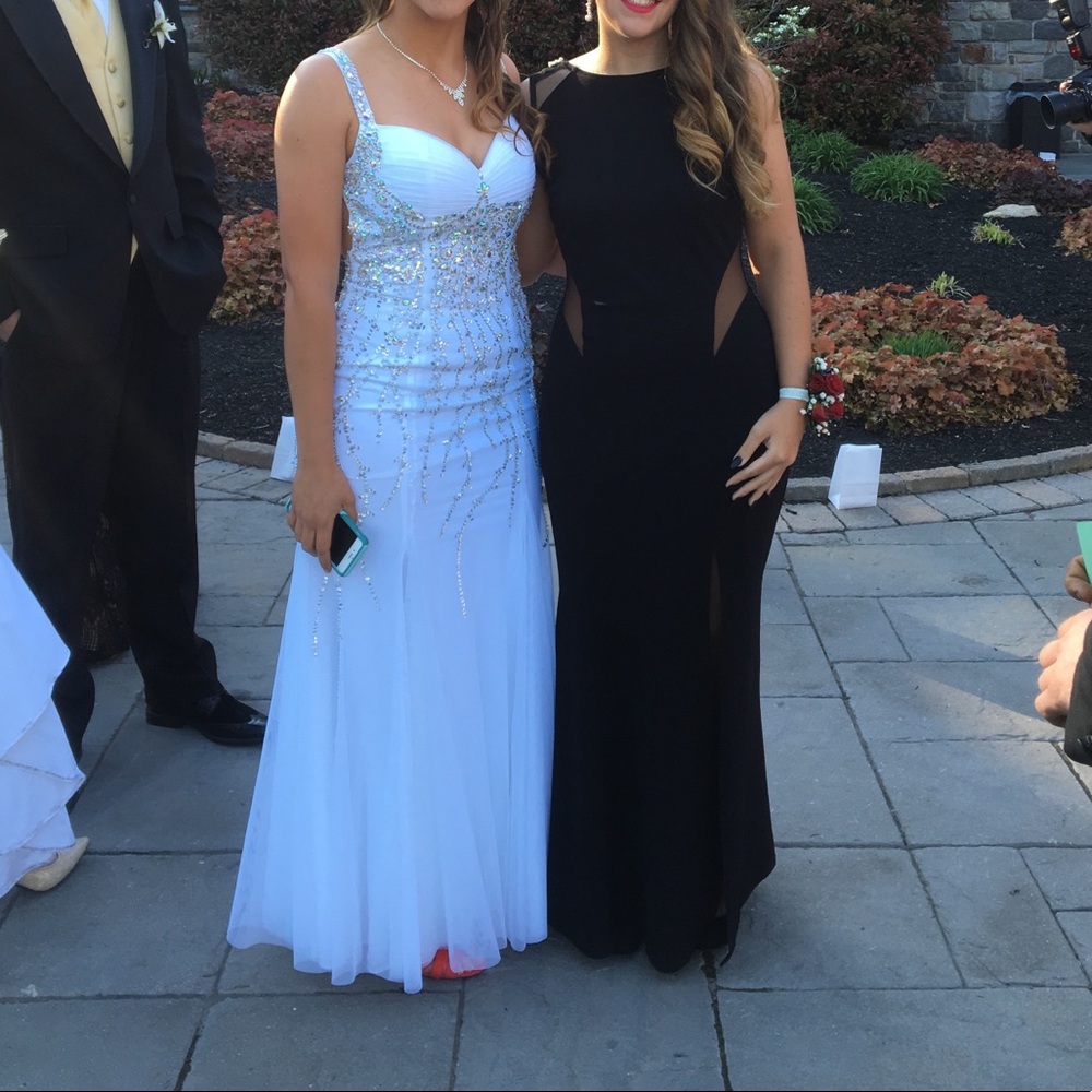 Long white prom dress
